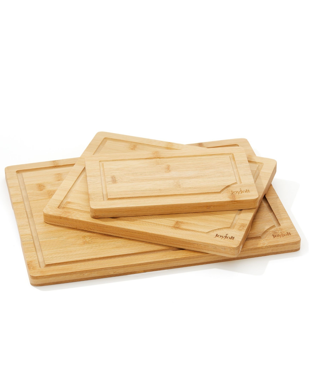 Joyjolt Bamboo 3 Piece Cutting Board Set In Neutral