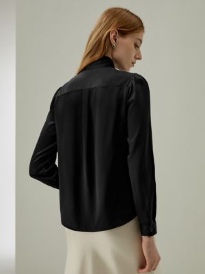 Women's Bow-tie Neck Silk Blouse