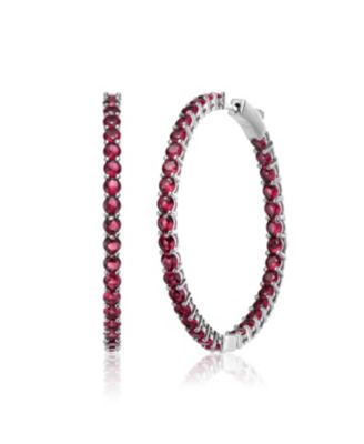 Big Hoop with Colored Cubic Zirconia Earrings