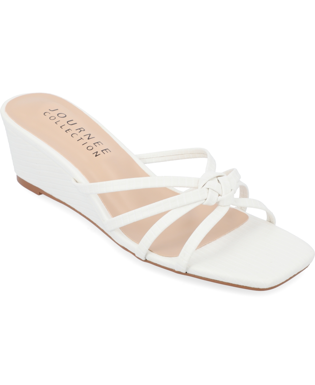 Journee Collection Blayke Wedge Sandal In White