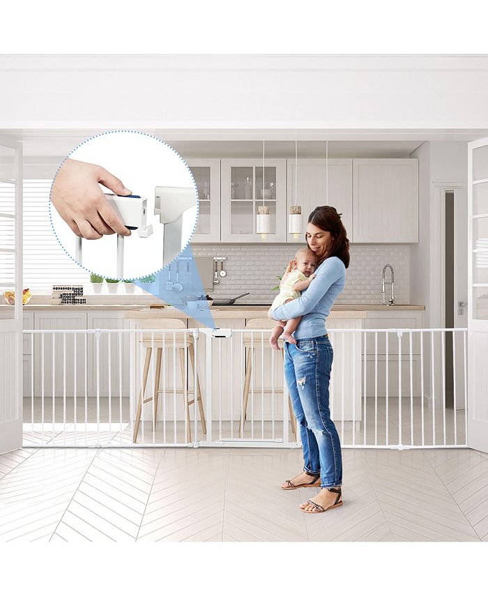 Costway 8 Panel Baby Safe Metal Gate Play Yard Barrier Pet Fence Macy's