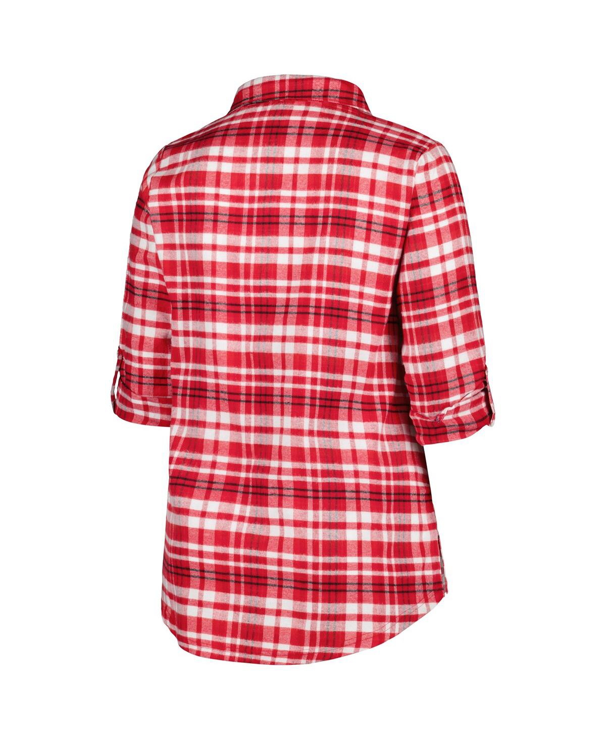 Shop Profile Women's Scarlet Ohio State Buckeyes Plus Size Mainstay Long Sleeve Button-up Shirt