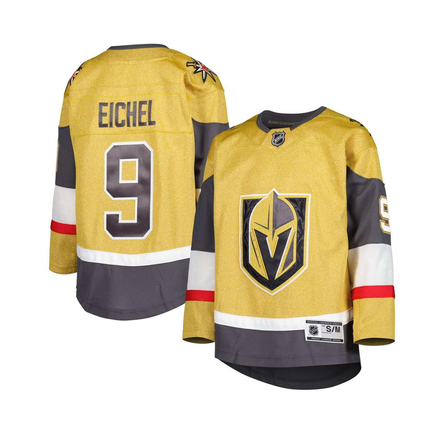 Big Boys and Girls Jack Eichel Gold Vegas Golden Knights Home Premier Player Jersey