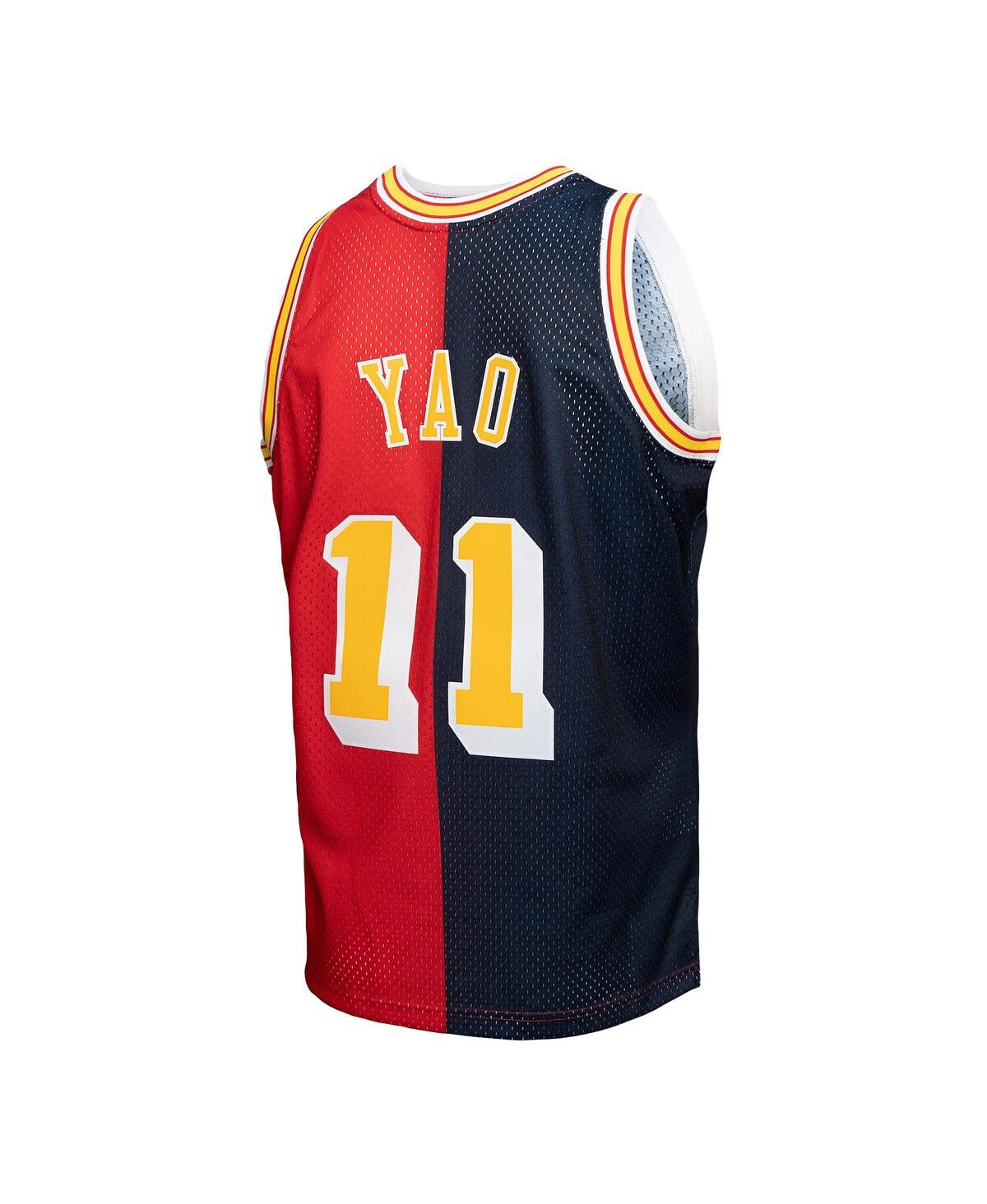 Men's Mitchell & Ness Yao Ming Red Houston Rockets Hardwood Classics 2004-05 Split Swingman Jersey - Red