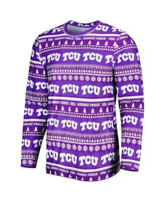 Men's Purple TCU Horned Frogs Swivel Long Sleeve T-shirt and Pants Sleep Set