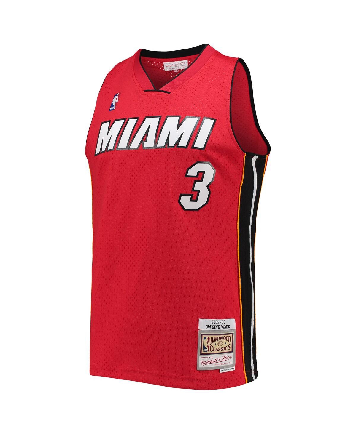 Men's Mitchell & Ness Dwyane WadeMiami Heat Big and Tall Hardwood Classics 2005-06 Swingman Jersey - Red
