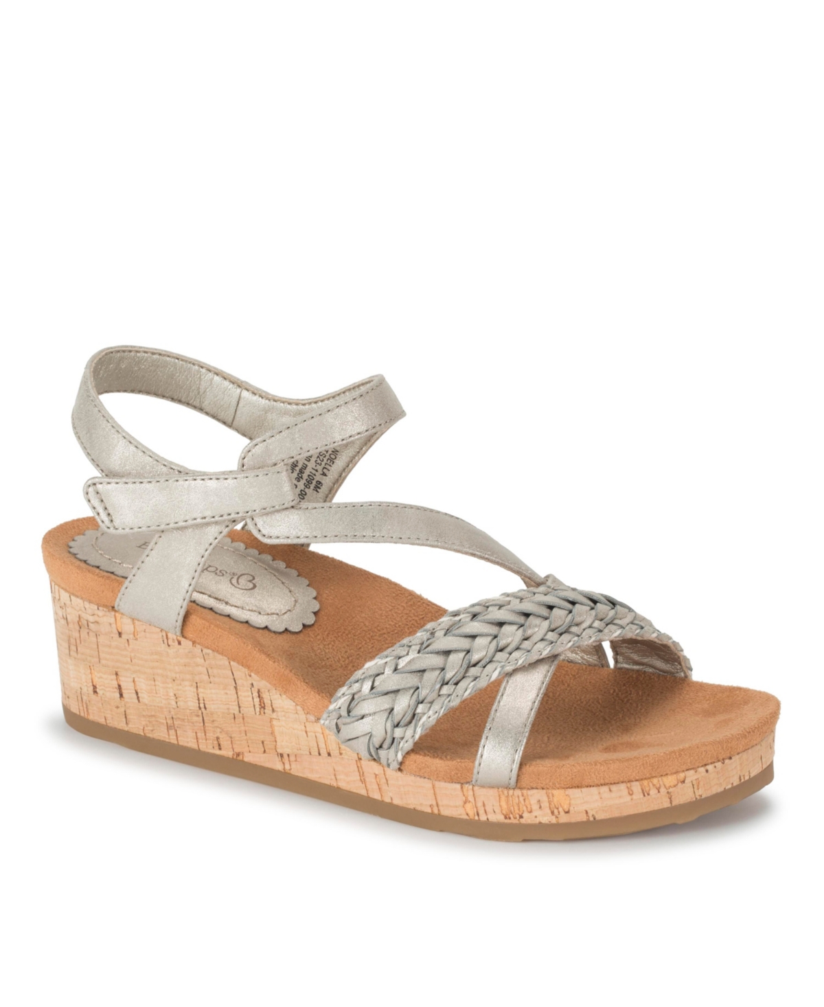 Baretraps Farah Womens Faux Leather Braided Wedge Sandals In Champagne