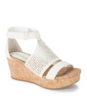 Cream strappy wedges top