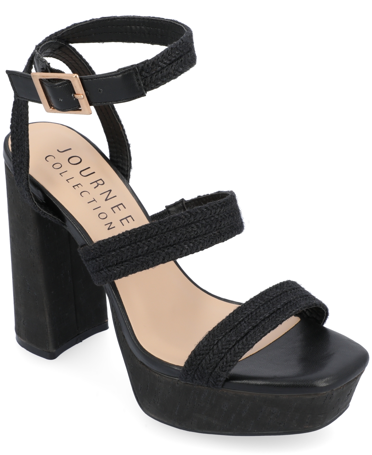 Journee Collection Women's Sienne Platform Sandals In Black