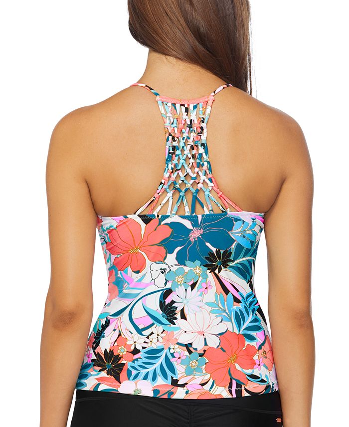 Raisins Juniors' Floral StrappyBack Tankini Top Macy's