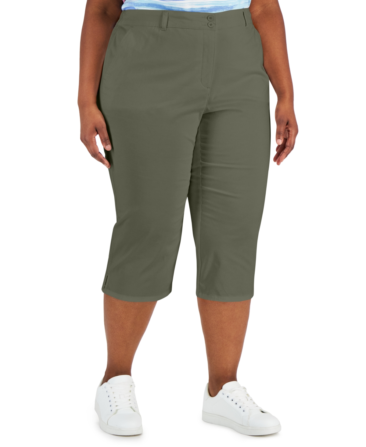 Karen Scott Plus Size Comfort-Waist Capri Pants, Created for Macy's