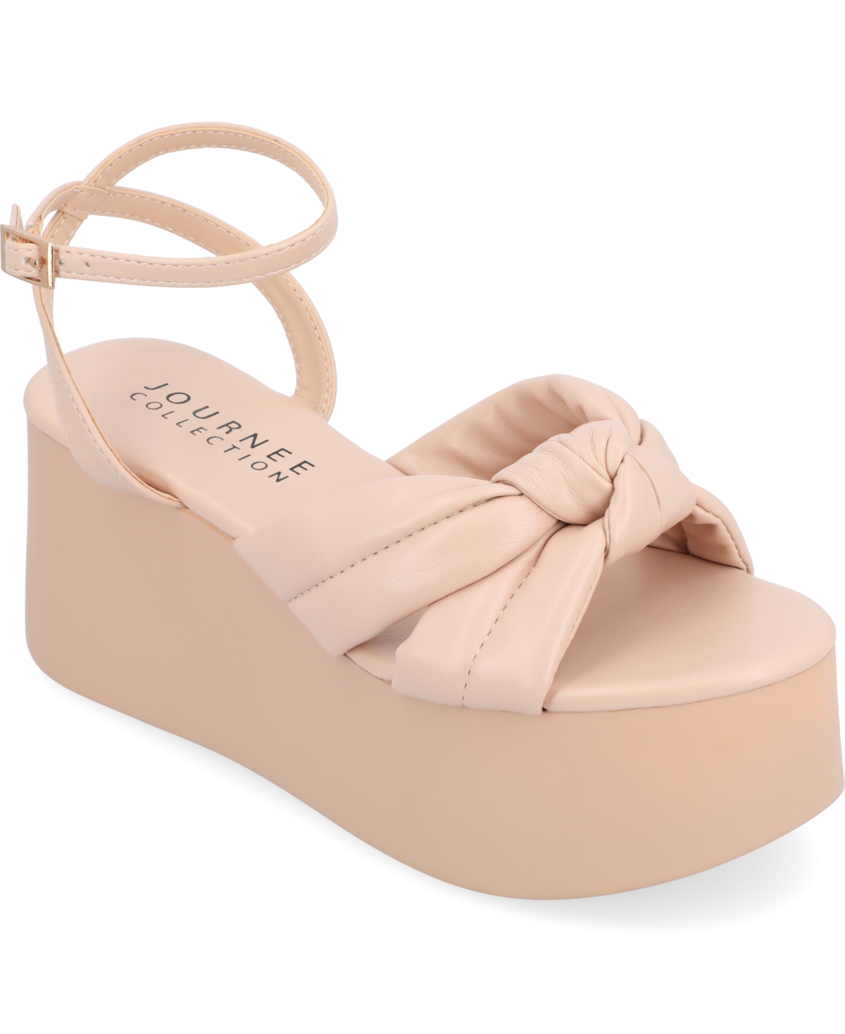 Journee Collection Lailee Ankle Strap Platform Sandal In Nude