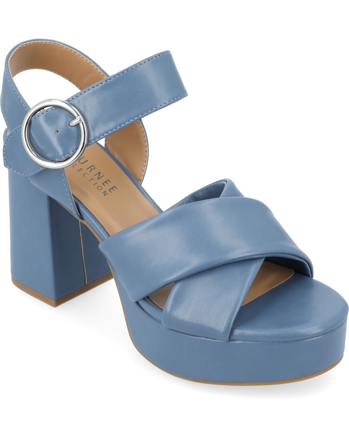 Journee Collection Women's Akeely Platform Sandals In Blue