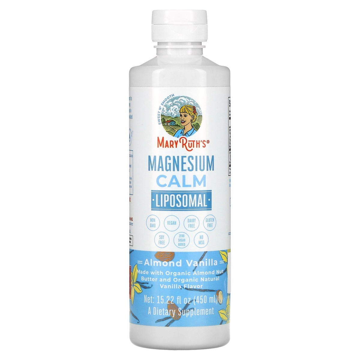 MaryRuth s Magnesium Calm Liposomal High Absorption Supplement Almond Vanilla 15.22 oz