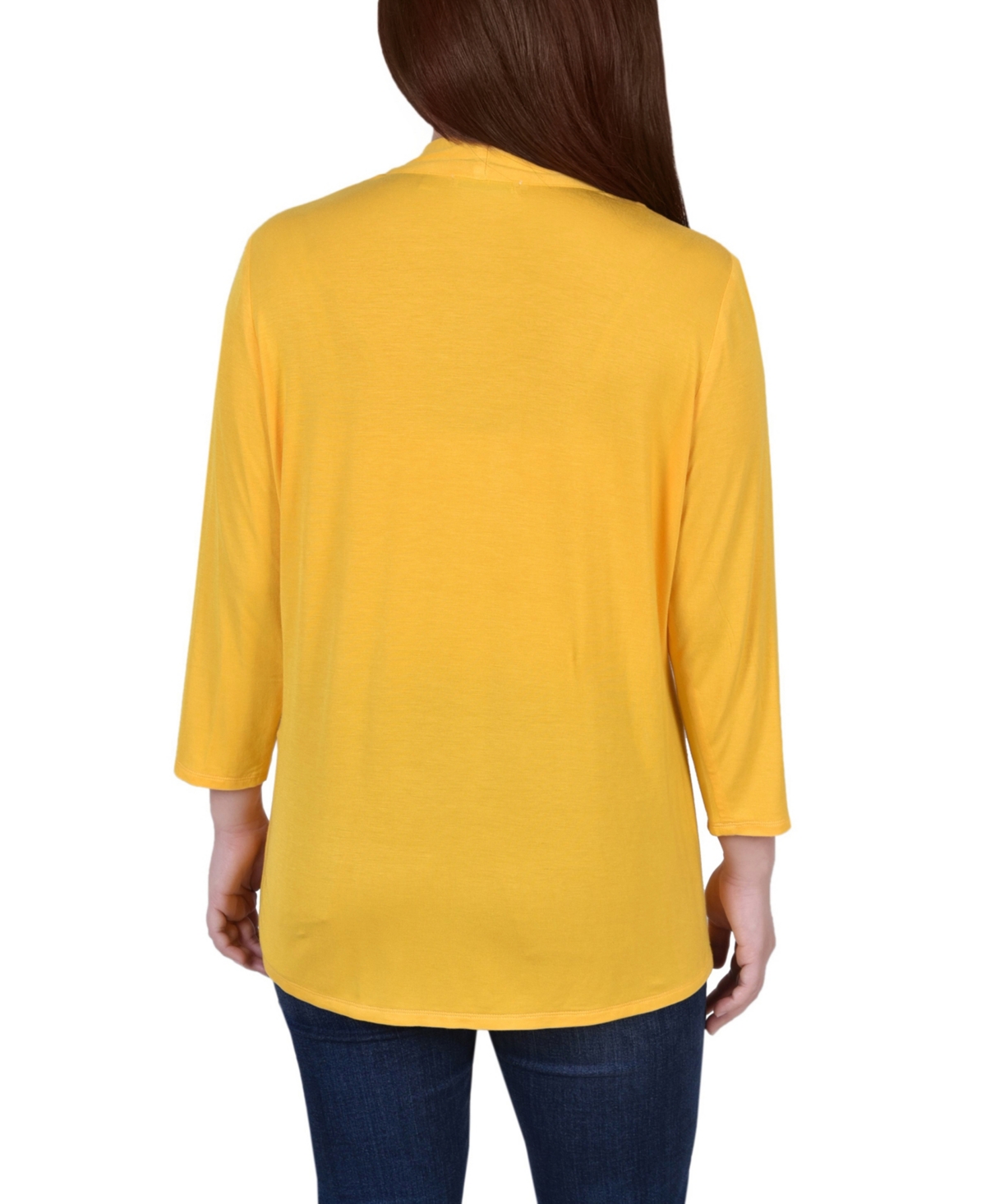 Women's 3/4 Sleeve Solid Cardigan