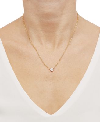 Diamond Halo Cluster Paperclip Link 18" Pendant Necklace (1/10 ct. t.w.) in 10k Gold