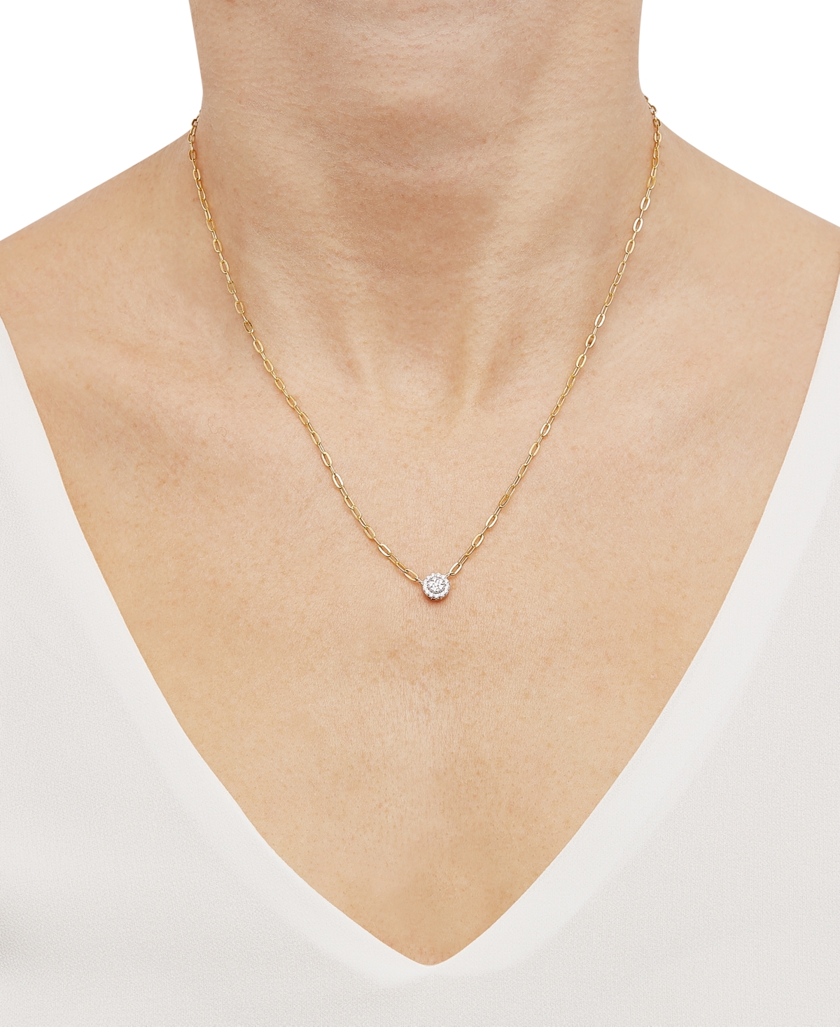 Diamond Halo Cluster Paperclip Link 18