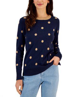 Charter Club - Petite Dot-Print Sweater