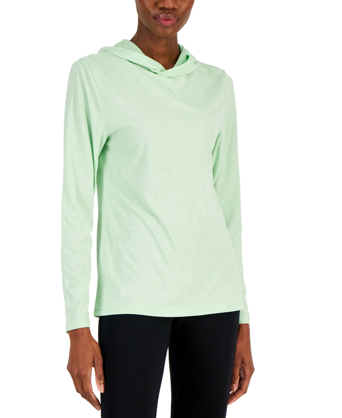 ID IDEOLOGY WOMEN'S ESSENTIALS LIGHT WEIGHT HOODED LONG SLEEVE, CREATED FOR MACY'S