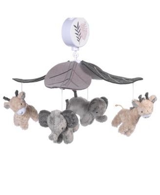 Baby Jungle Animals Gray/Tan Musical Crib Mobile Soother Toy