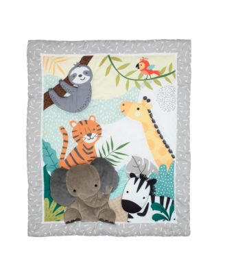 Baby Mighty Jungle Animals 3-Piece Nursery Crib Bedding Set