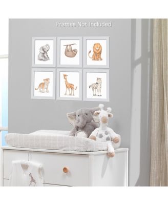 Watercolor Safari Jungle Animals Unframed Nursery/Child Wall Art