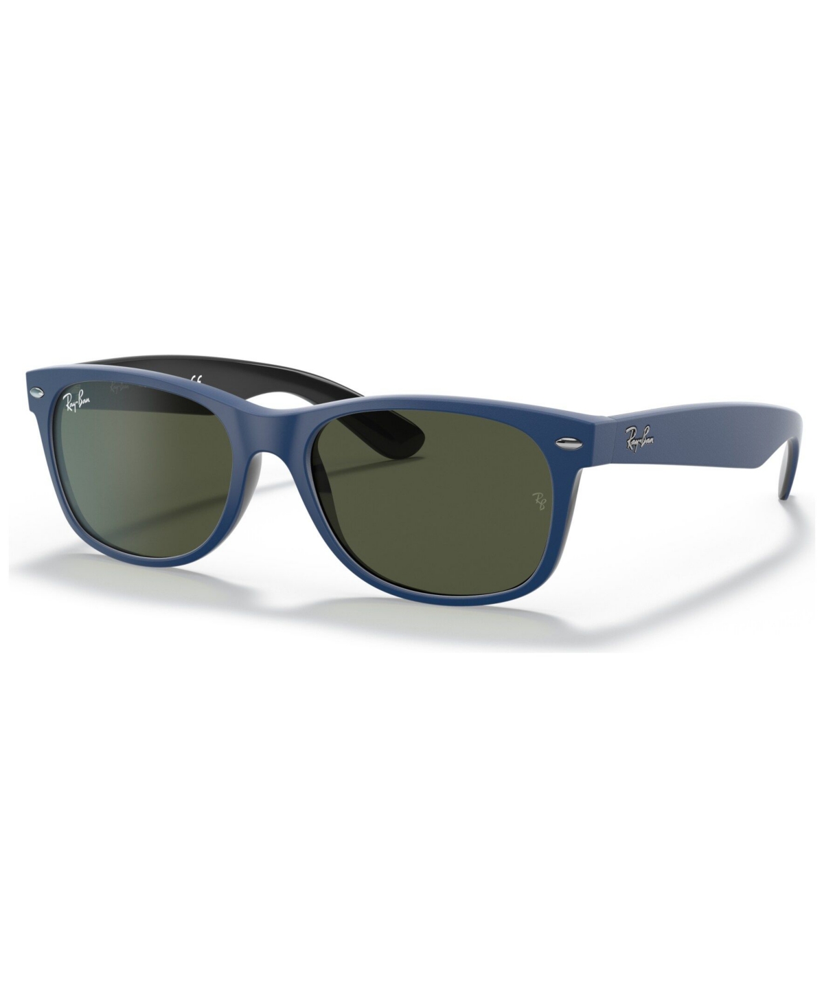Ray Ban Sunglasses, Rb2132 New Wayfarer Gradient In Top Rubber Blue On Shiny Black,green