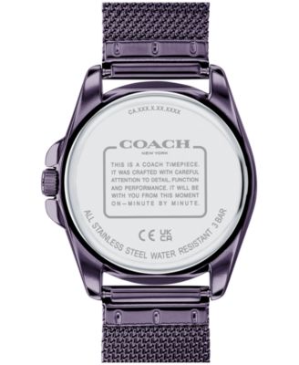 COACH GREYSON 36MM PURPLE STAINLESS STEEL MESH BRACELET WATCH. 14504145 Women main image 4