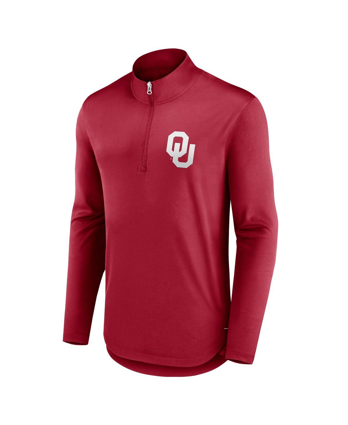 Fanatics Branded Crimson Oklahoma Sooners Tough Minded Quarter-zip Top In Crimson