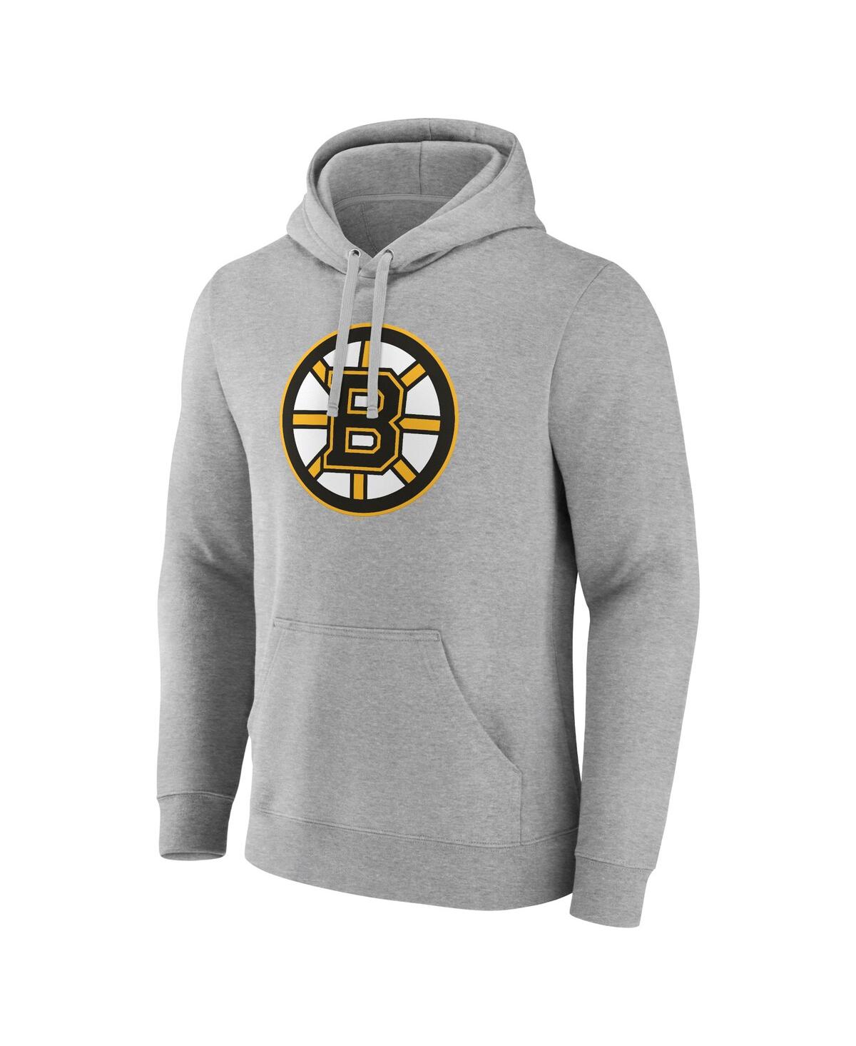 Men's FanaticsBoston Bruins Primary Logo Pullover Hoodie - Heather Gray
