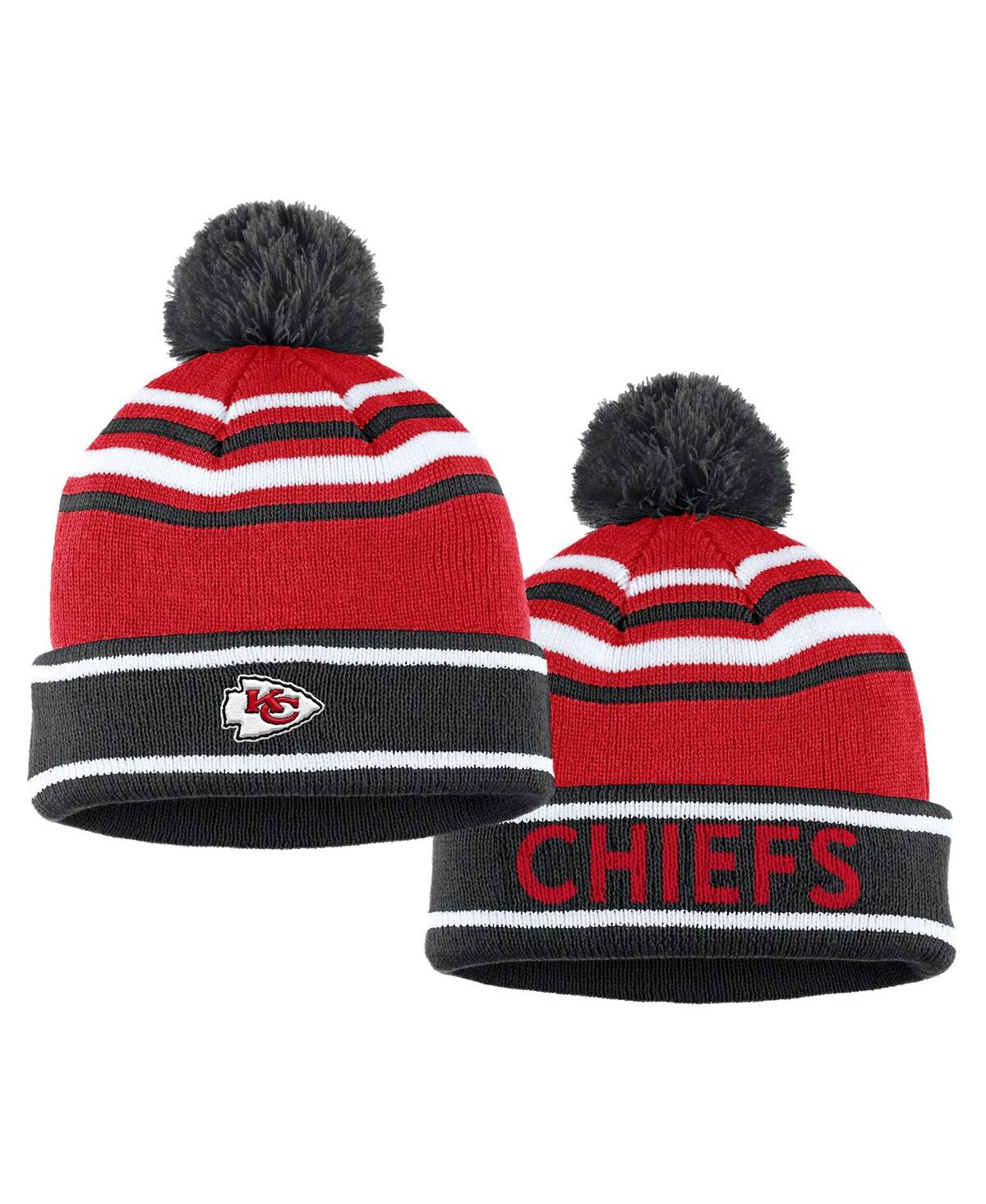 Shop Wear By Erin Andrews Women's  Red Kansas City Chiefs Colorblock Cuffed Knit Hat With Pom And Scarf Se