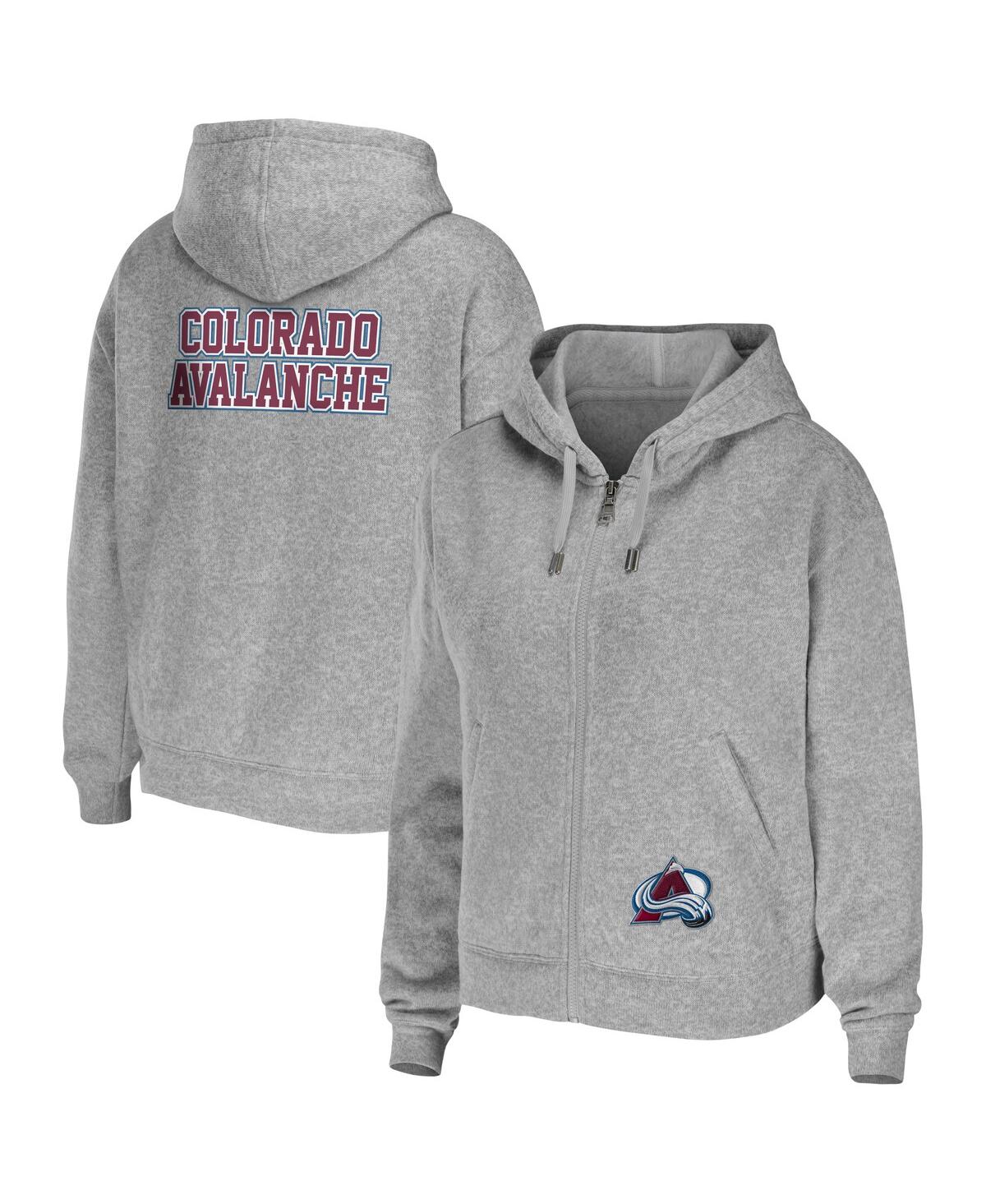 Women's Wear by Erin Andrews Heather Gray Colorado Avalanche Full-Zip Hoodie - Heather Gray