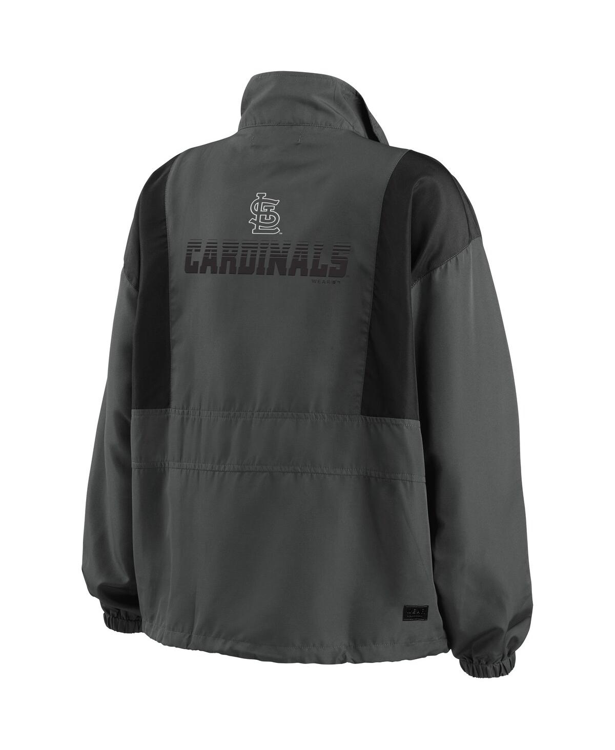 Shop Wear By Erin Andrews Women's  Charcoal St. Louis Cardinals Packable Half-zip Jacket