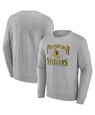 Men's Heather Gray Pittsburgh Steelers Playability Pullover Sweatshirt