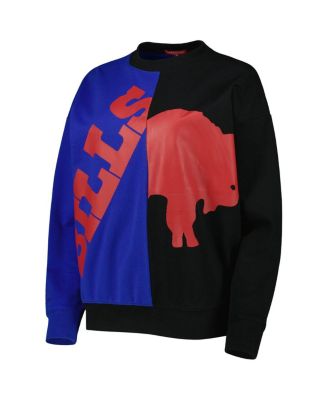 Women's Royal, Black Buffalo Bills Big Face Pullover Sweatshirt