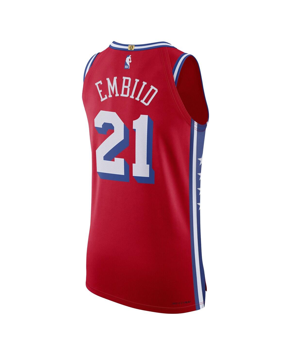 Men's Jordan Joel EmbiidPhiladelphia 76ers 2022/23 Authentic Jersey - Statement Edition - Red