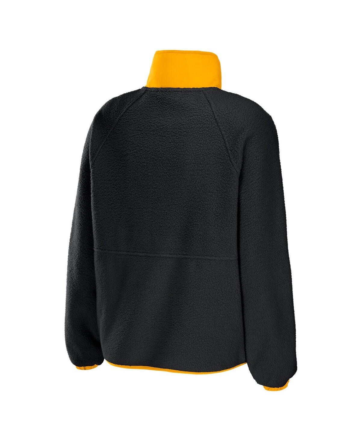Shop Wear By Erin Andrews Women's  Black Pittsburgh Steelers Polar Fleece Raglan Full-snap Jacket