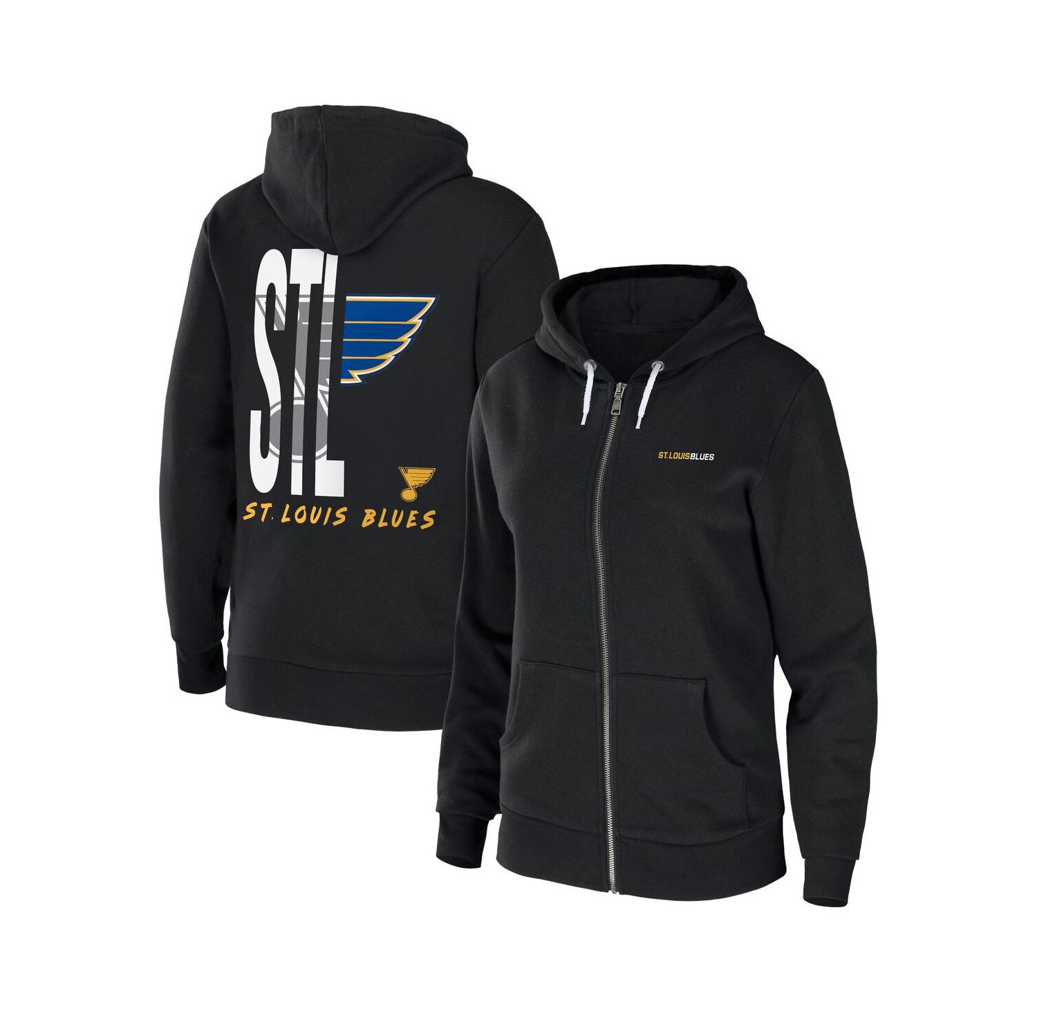 Women's Black St. Louis Blues Sponge Fleece Full-Zip Hoodie