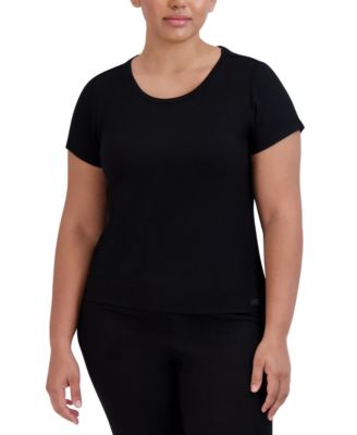 Steve Madden Women's Ribbed Short-Sleeve Sleep Tee - Ultra Soft Lounge Shirt