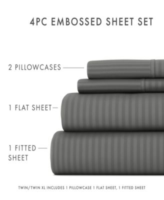 Expressed In Embossed Striped 4-Pc. Sheet Set, Queen