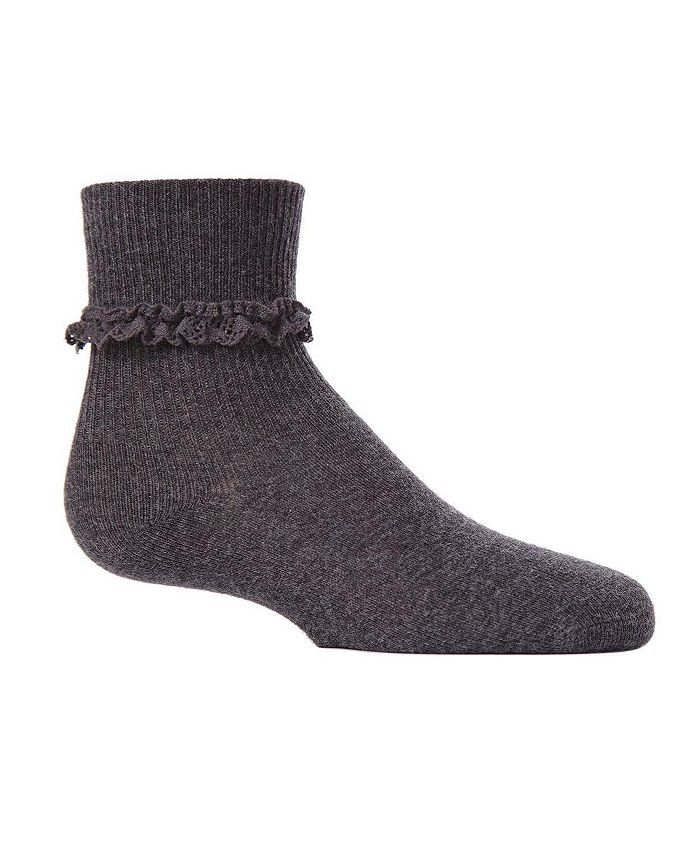 MeMoi Girl's Ruffle Eyelet Cotton Blend Anklet Socks - Macy's