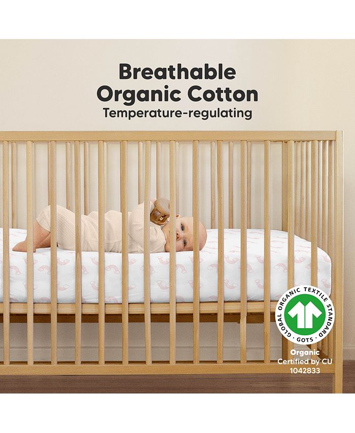 KeaBabies 2pk Soothe Fitted Crib Sheets Neutral, Organic Baby Crib