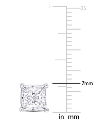 Princess Cut Moissanite Stud Earrings 2 1/2 ct. t.w in Sterling Silver