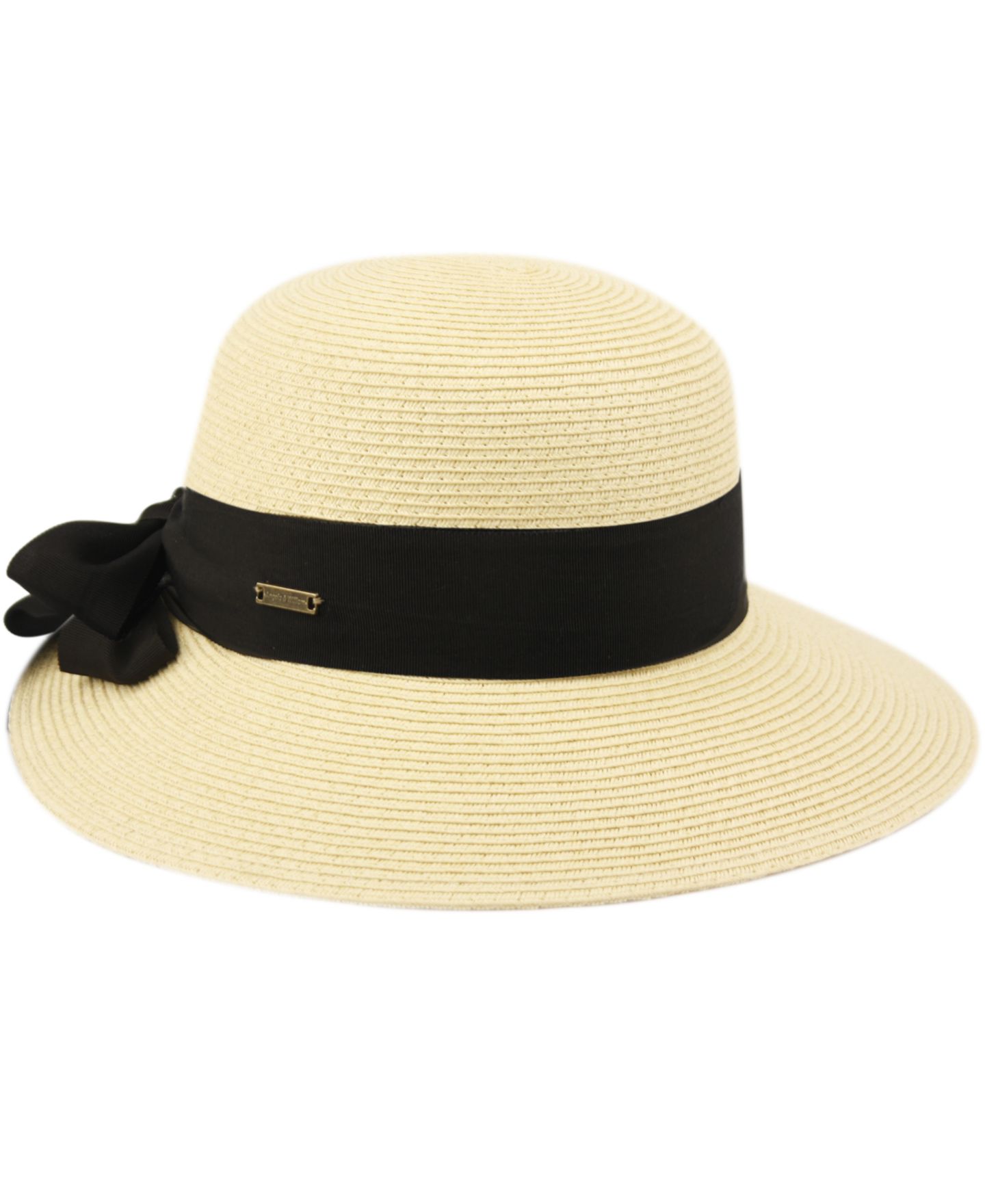 Женский головной убор Angela & William Brimmed Beach Sun Straw Hat, цвет: Чёрный — фото 3