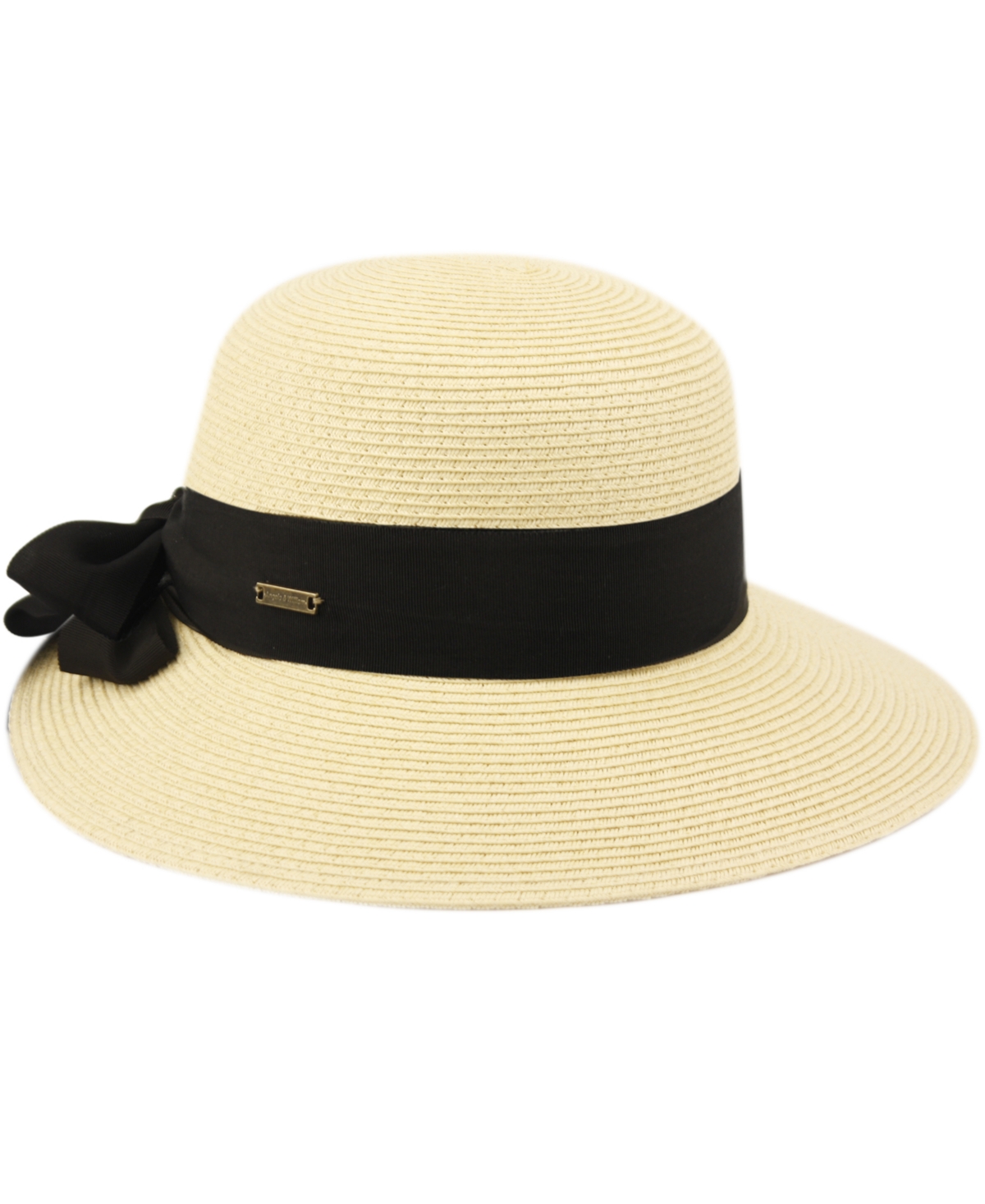 Shop Angela & William Women's Brimmed Beach Sun Straw Hat In Black