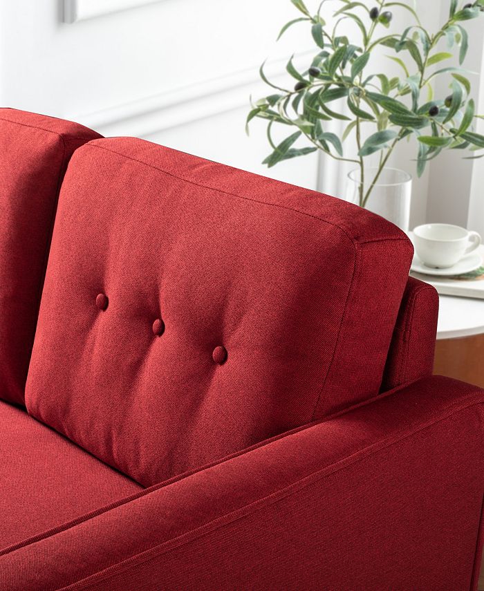 Zinus Mikhail MidCentury Upholstered Loveseat Macy's