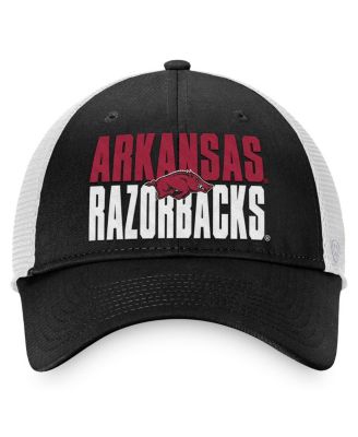 Men's Black, White Arkansas Razorbacks Stockpile Trucker Snapback Hat