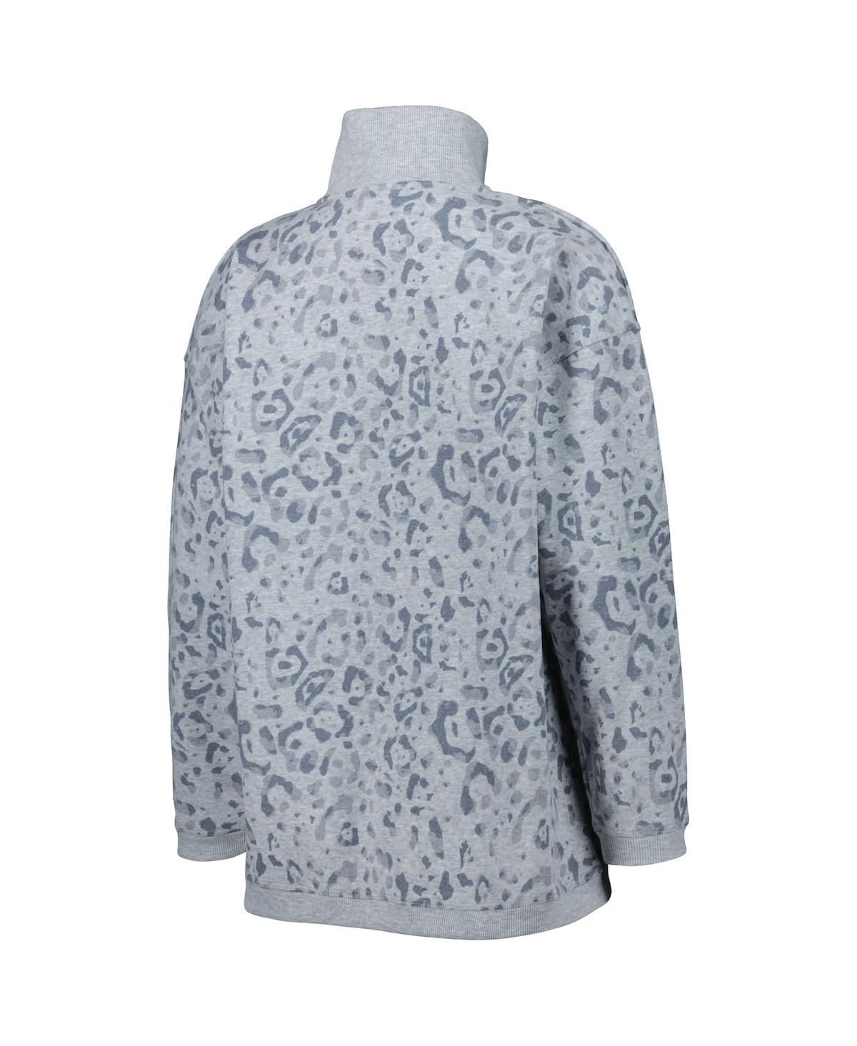 Gameday Couture Women's  Heather Gray Florida State Seminoles Leopard Quarter-zip Sweatshirt In Heather Gray