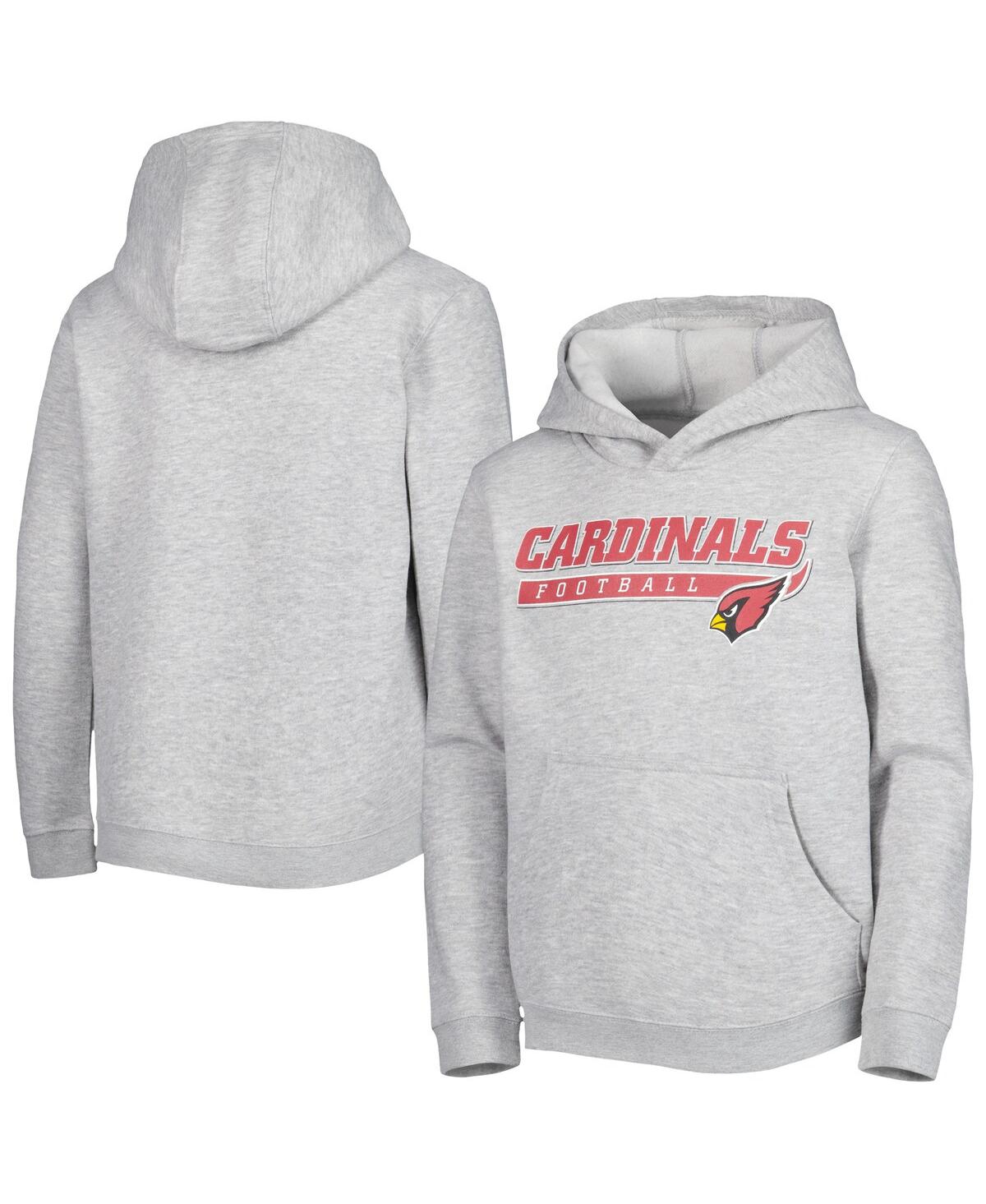 Outerstuff Kids' Youth Boys And Girls Heathered Gray Arizona Cardinals Take The Lead Pullover Hoodie