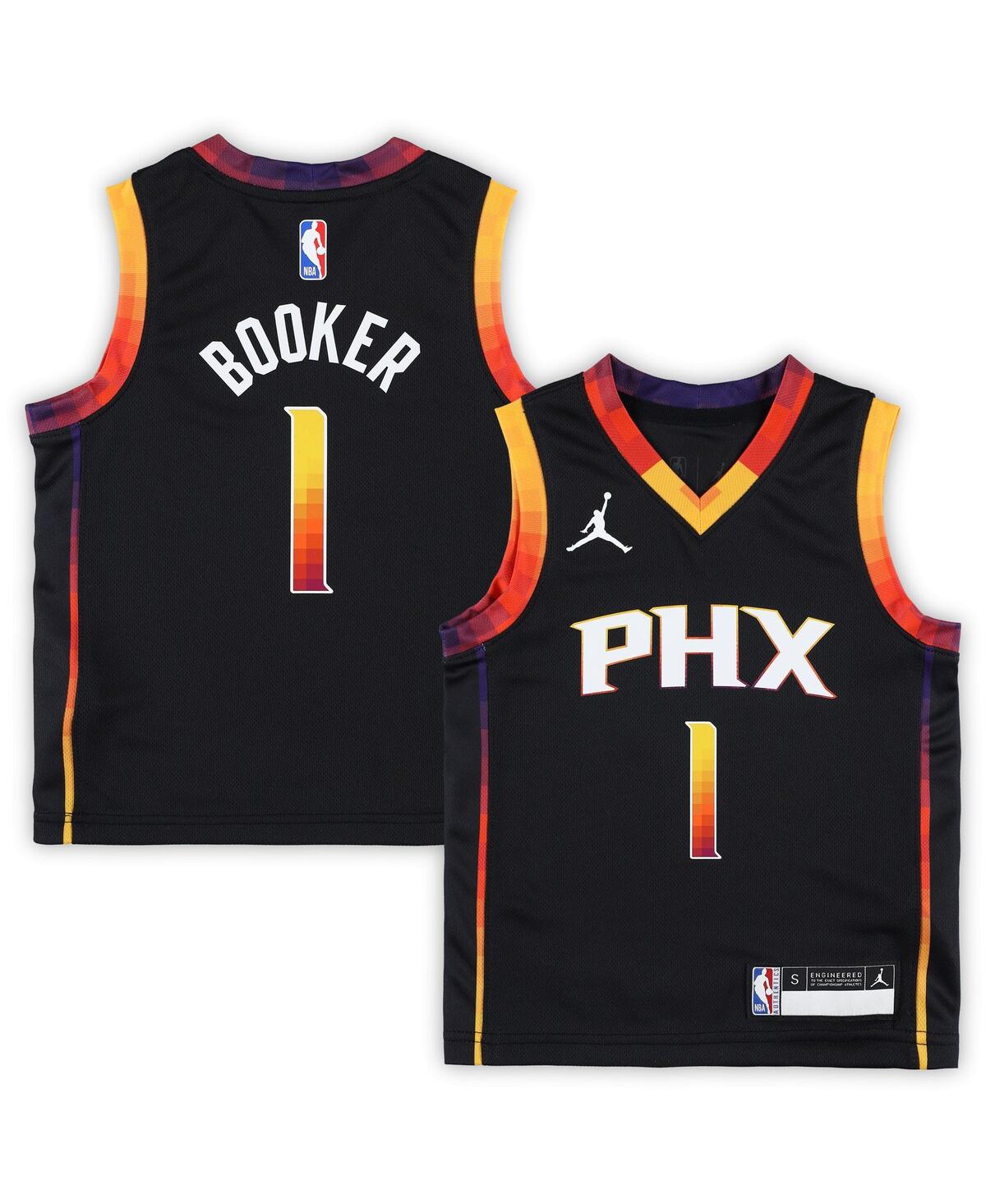 Preschool Boys and Girls Jordan Devin BookerPhoenix Suns 2022/23 Swingman Jersey - Statement Edition - Black